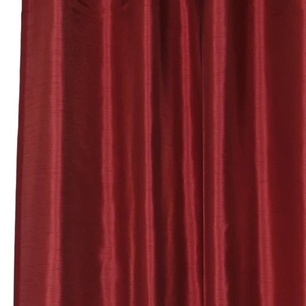 Four red curtain panels